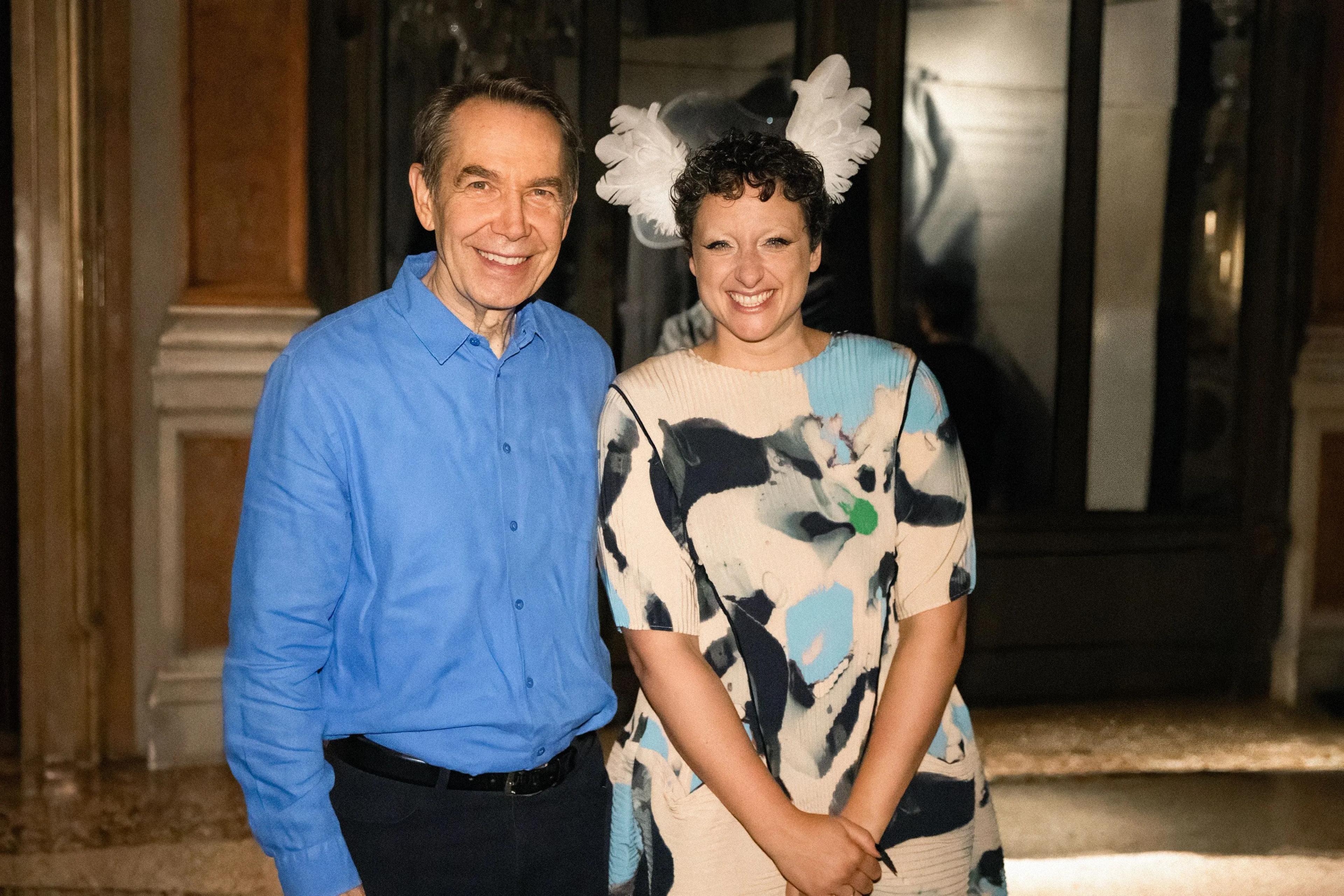 Jeff Koons and Teresa Solar posing together at the event